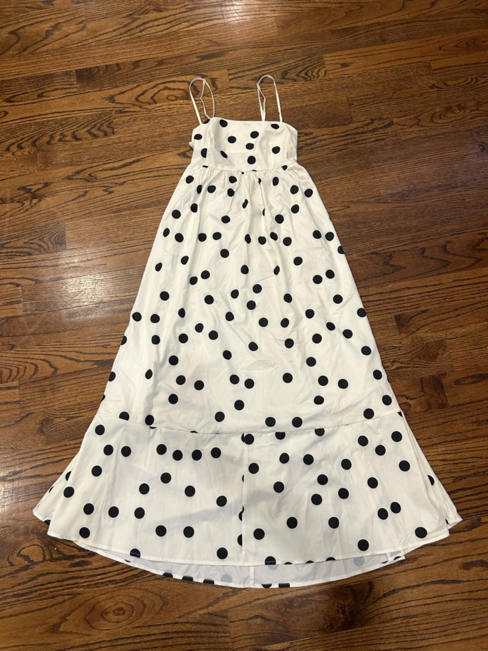 White Polka Dot Spaghetti Strap Maxi Dress